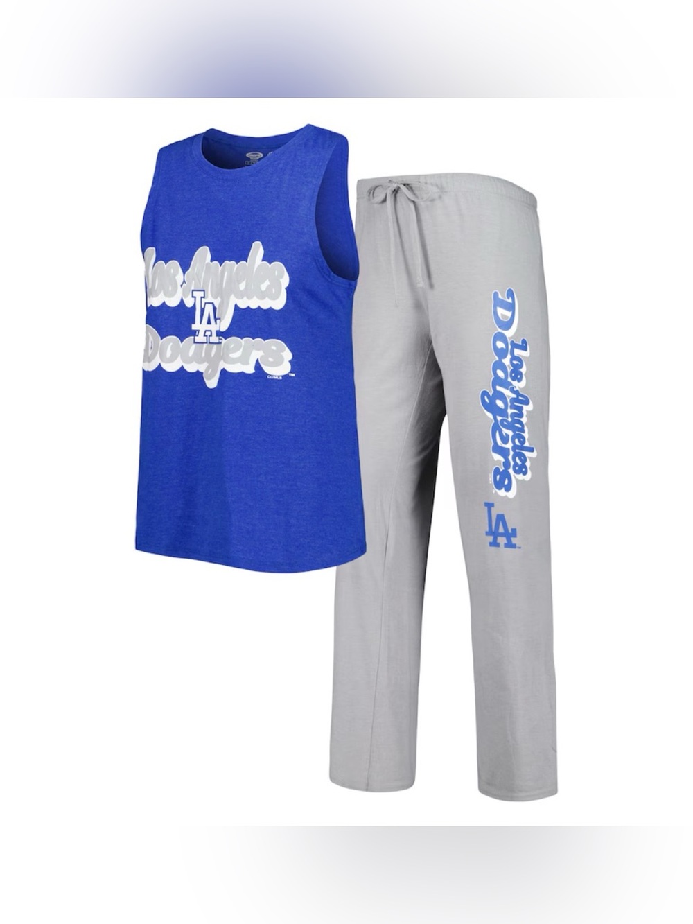 Women's Blue & Gray Sleeveless Pajama Set